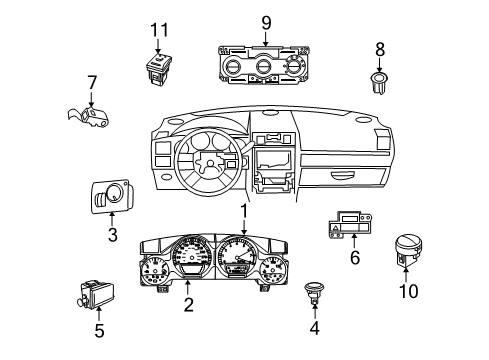 2014 Dodge Challenger Switches Module-Steering Column Diagram for 5LY54XDVAF