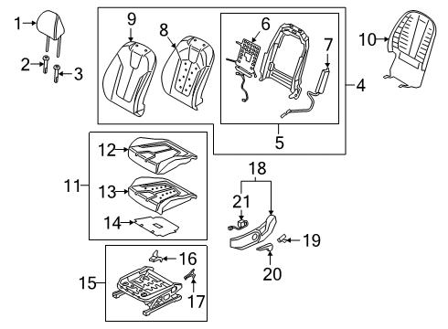 2021 Hyundai Veloster N Driver Seat Components Pad Assembly-Front Seat Cushion, LH Diagram for 88150-K9000