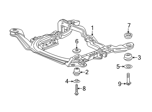 2005 Buick Rendezvous Suspension Mounting - Front Insulator Asm-Drivetrain & Front Suspension Frame U Diagram for 15127013