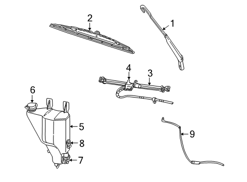 2005 Dodge Ram 1500 Wiper & Washer Components Arm WIPER-Front WIPER Diagram for 55077133AD