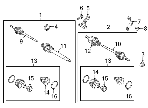 2021 Ford Transit Connect Drive Axles - Front Inner Joint Diagram for KV6Z-3B436-J