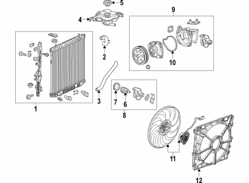 2021 Chevrolet Colorado Cooling System, Radiator, Water Pump, Cooling Fan Fan & Motor Diagram for 84530771