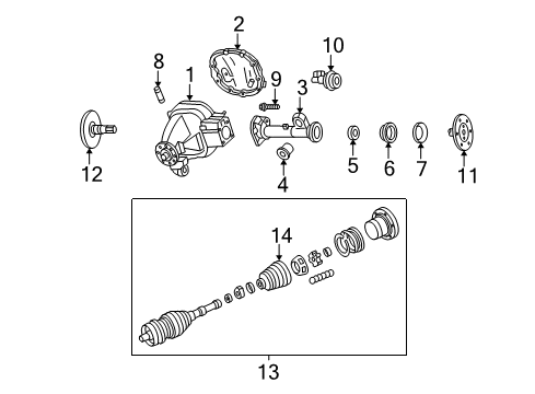1997 Ford F-250 Carrier & Front Axles Bearing Diagram for F65Z-4B413-BA