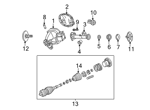 1997 Ford F-250 Carrier & Front Axles Boot Kit Diagram for F65Z-3A331-BC