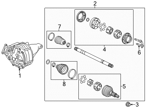 2009 Cadillac CTS Axle & Differential - Rear Differential Carrier Assembly (3.73 Ratio) Diagram for 25979072