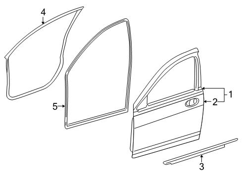 2012 Dodge Avenger Front Door WEATHERSTRIP-Front Door Mounted Diagram for 5008842AD