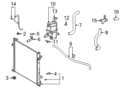 2020 Toyota Highlander Radiator & Components Filler Neck Diagram for 16897-0P010