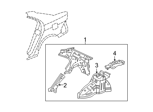 2006 Acura TSX Inner Structure - Quarter Panel Panel, Right Rear Inside Diagram for 64300-SEA-325ZZ