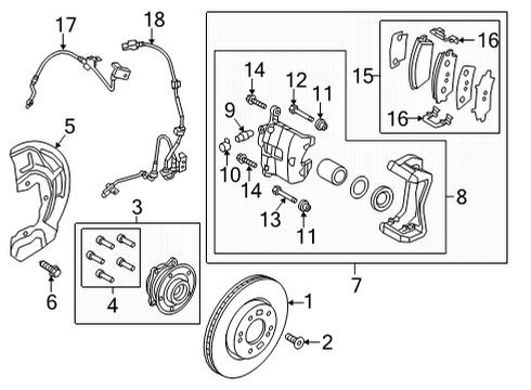 2021 Kia Seltos Front Brakes Brake Front Hose, Right Diagram for 58732Q5000
