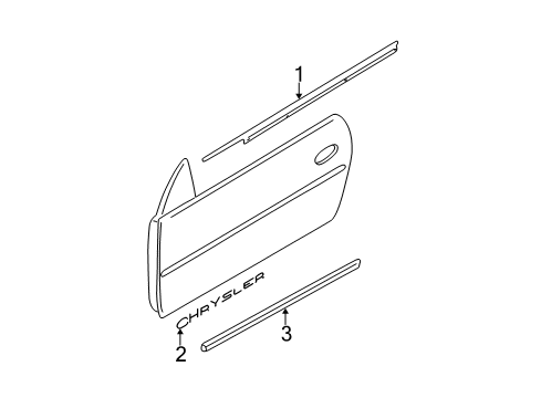 2002 Chrysler Sebring Door & Components, Exterior Trim Molding-Front Door Diagram for 68040238AA