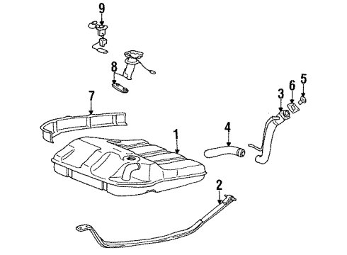 1992 Hyundai Scoupe Fuel Supply Pump-Fuel Diagram for 31111-23001