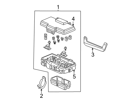 2001 Honda Civic Electrical Components Box Assembly, Relay Diagram for 38250-S5A-A11