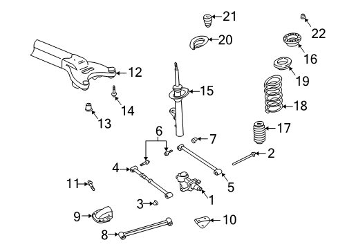 2000 Dodge Intrepid Rear Suspension Components, Stabilizer Bar, Trailing Arm Link-Lateral Control Diagram for 4581258AB
