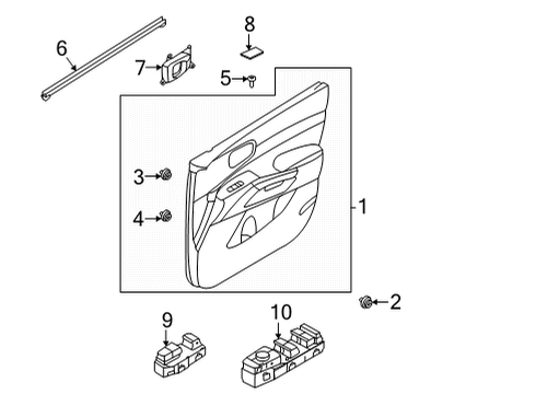 2021 Kia Sorento Front Door Handle Assembly-Door Ins Diagram for 82610P2000FMS
