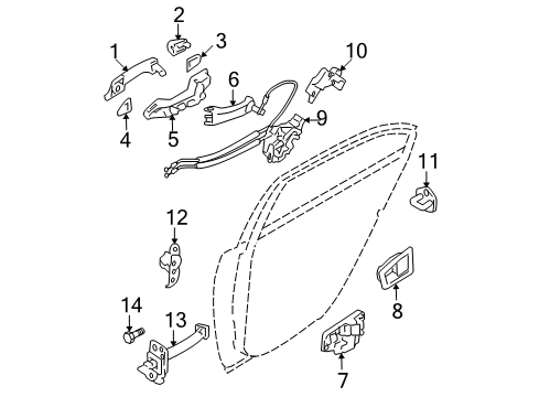 2006 Hyundai Sonata Rear Door Latch & Actuator Assembly-Rear Door, LH Diagram for 81410-3K000