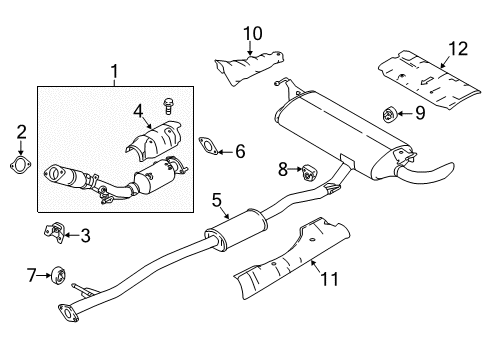 2020 Nissan Rogue Sport Exhaust Components MUFFLER Assembly-Exhaust, Main Diagram for 20100-6MR1B