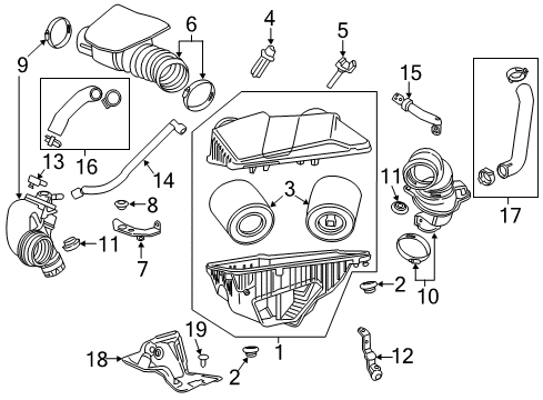 2016 Cadillac ATS Filters Outlet Duct Bracket Diagram for 23171890