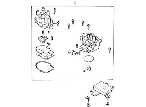 1996 Nissan 200SX Distributor Rotor-Head Diagram for 22157-0M810