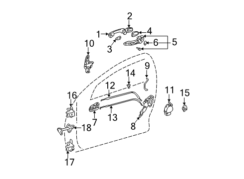 2005 Toyota RAV4 Door & Components Hinge Assembly, Rear Door Diagram for 68780-02030