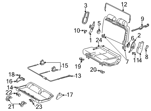 2002 Toyota Sequoia Tracks & Components Stay Diagram for 71305-34020