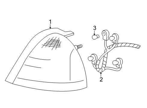 2004 Mercury Marauder Bulbs Tail Lamp Assembly Diagram for 3W3Z-13404-BA