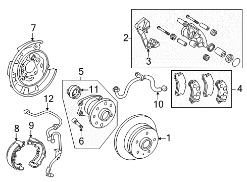 2012 Toyota Avalon Rear Brakes Caliper Diagram for 47830-06052