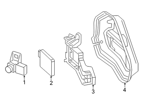 2021 Acura TLX Lane Departure Warning Cover, Driver Side Bsi Radar Diagram for 36939-TGV-A01