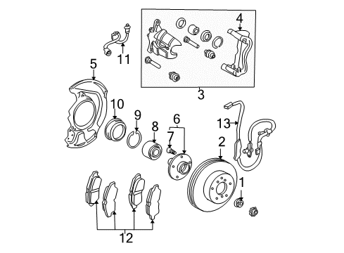 2005 Toyota Sienna Anti-Lock Brakes Hydraulic Unit Diagram for 44050-08072