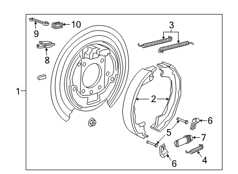 2020 Jeep Gladiator Parking Brake Pin-Brake Shoe Hold Down Diagram for 5080570AC