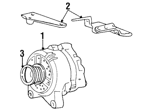2002 Ford Crown Victoria Alternator Alternator Mount Bracket Diagram for 1W7Z-10153-DA