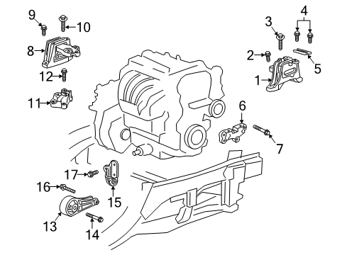 2019 Chevrolet Equinox Engine & Trans Mounting Transmission Support Diagram for 84338109