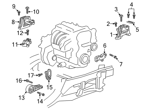 2019 Chevrolet Equinox Engine & Trans Mounting Transmission Support Bolt Diagram for 11610904