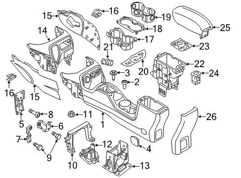 2021 Jeep Renegade Console Screw Diagram for 6509682AA