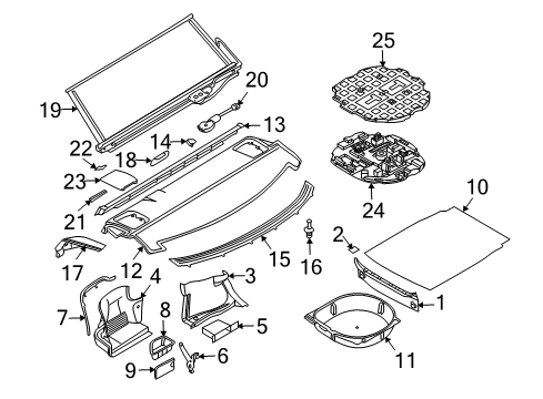 2009 BMW 535i Interior Trim - Rear Body Bracket, Trunk Trim Panel, Left Diagram for 51477128895