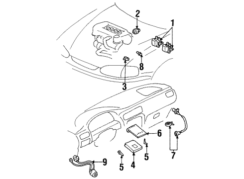 1999 Chevrolet Prizm Powertrain Control Ignition Coil Diagram for 94856805