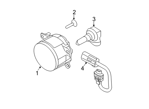 2014 Ford Mustang Chassis Electrical - Fog Lamps Fog Lamp Assembly Diagram for DR3Z-15200-C