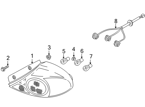 2002 Kia Spectra Bulbs Cord Assembly Diagram for 0K2NA51158