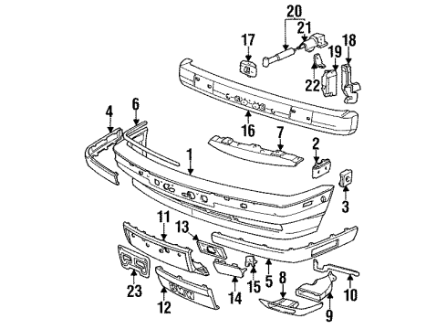 1994 BMW 540i Front Bumper Holder Diagram for 32411139818