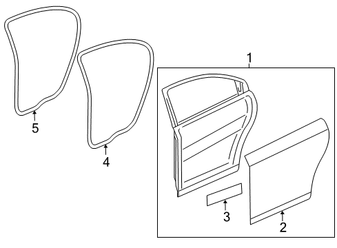 2017 Chevrolet Cruze Rear Door Door Weatherstrip Diagram for 84220315