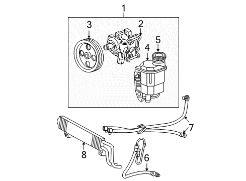 2007 Dodge Ram 1500 P/S Pump & Hoses Line-Power Steering Pressure Diagram for 55366794AG