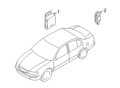 2000 Infiniti I30 Alarm System Switch Assembly-Remote Diagram for 28268-2Y905