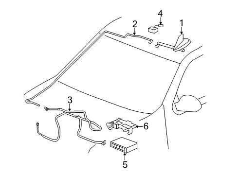 2012 GMC Yukon Communication System Components Bracket Diagram for 25791895