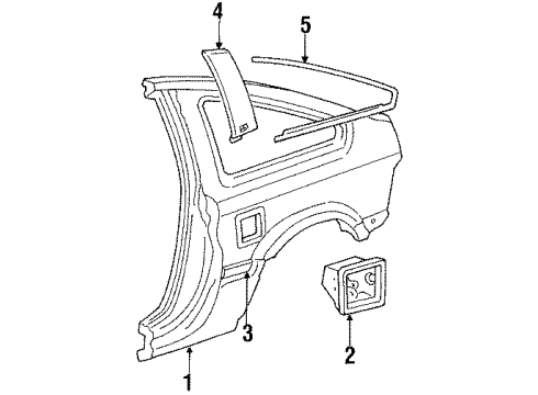 1984 Honda Civic Quarter Panel & Components Adapter Fuel Cap Diagram for 70461-SB2-300ZZ