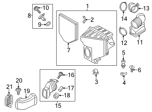 2011 BMW X3 Powertrain Control Intake Duct Diagram for 13717601870