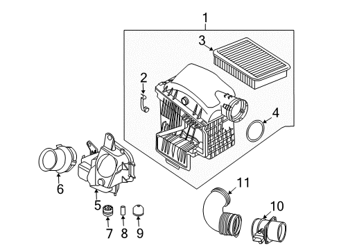 2005 BMW 760Li Filters Intake Silencer Left Diagram for 13717580633