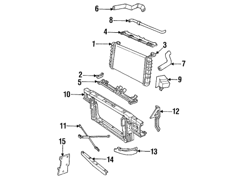 1993 Cadillac Fleetwood Cooling System, Radiator, Cooling Fan Radiator Diagram for 52493383