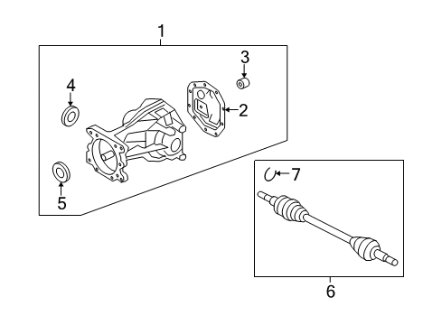 2009 Mercury Mariner Axle & Differential - Rear Axle Assembly Diagram for 8L8Z-4K138-A