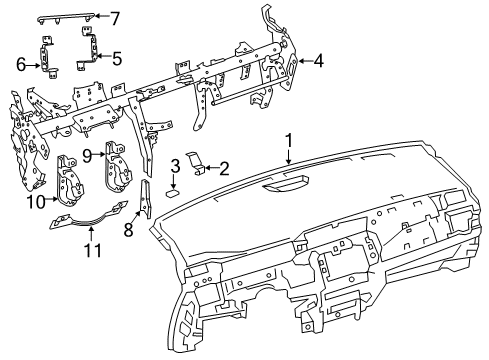 2018 Nissan Leaf Cluster & Switches, Instrument Panel Cover-Socket Diagram for 48567-3NF0A