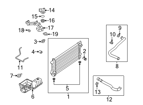 2011 Ford Expedition Radiator & Components Upper Hose Diagram for 9L3Z-8260-C