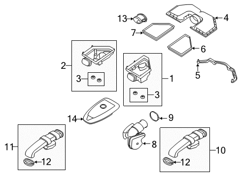 2007 BMW X5 Filters Intake Muffler, Top Diagram for 13717558730